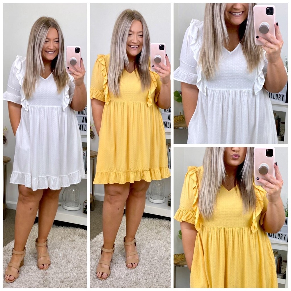 Entro Yellow Ruffle Babydoll Dress | NWT